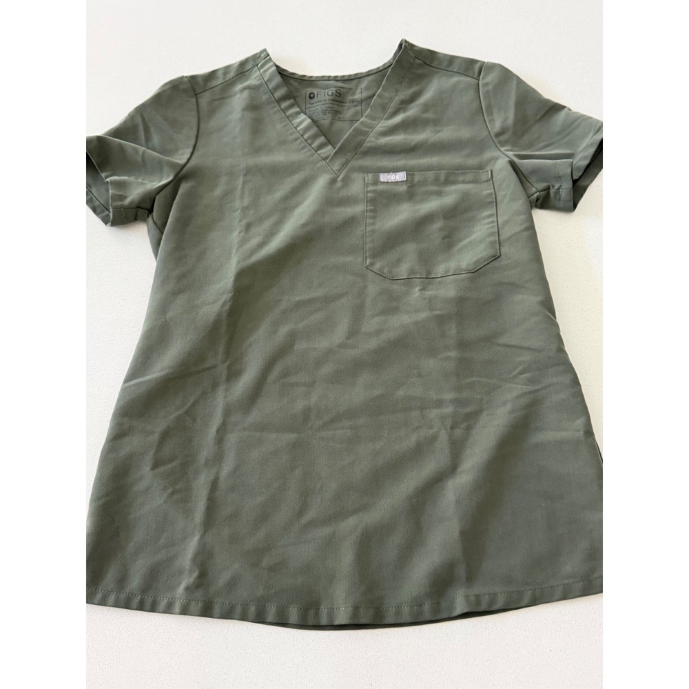 Figs Technical Collection Casma V-Neck Scrub Top Olive Green XXS FW1000